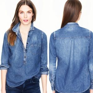 J.Crew Chambray Popover Top
